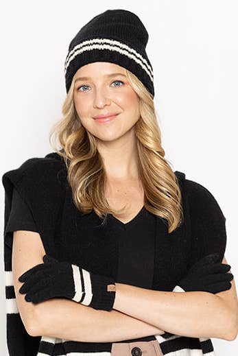 Hana - Wholesale Gloves - Women's - Super Soft Striped Knit Touch Gloves7