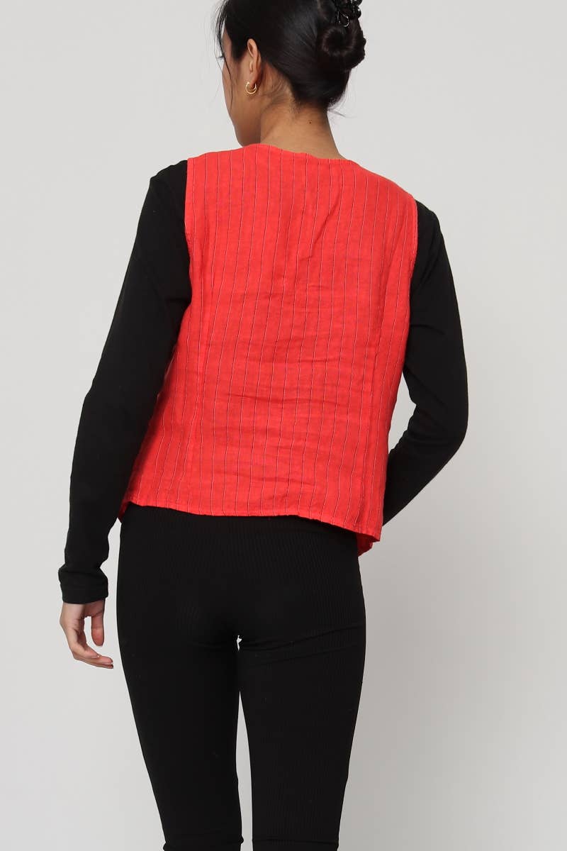 LÉA & LUC - Wholesale Button Down Shirt - Women's - Sleeveless shirt in 100% Linen REF. 517025