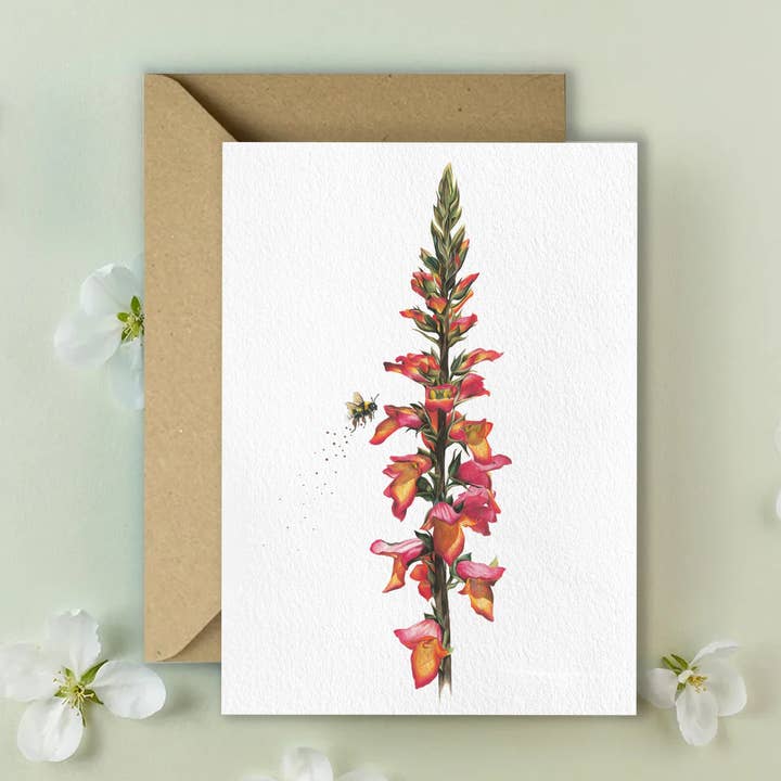 Cartão de saudação 'Digitalis Foxhight Ruby Glow' por atacado de Kimberley Dewhurst Art