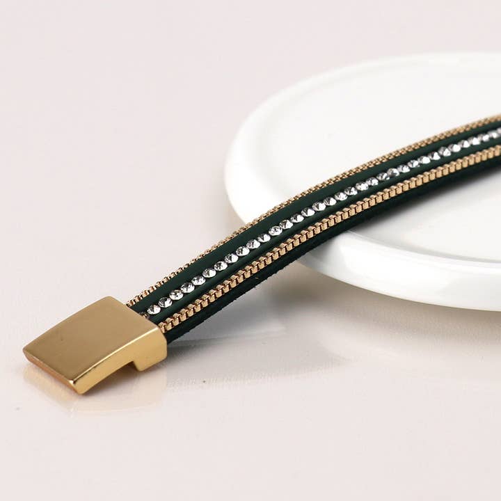 Tiefgrünes und goldenes Magnetarmband für den Großhandel von Peace Of Mind