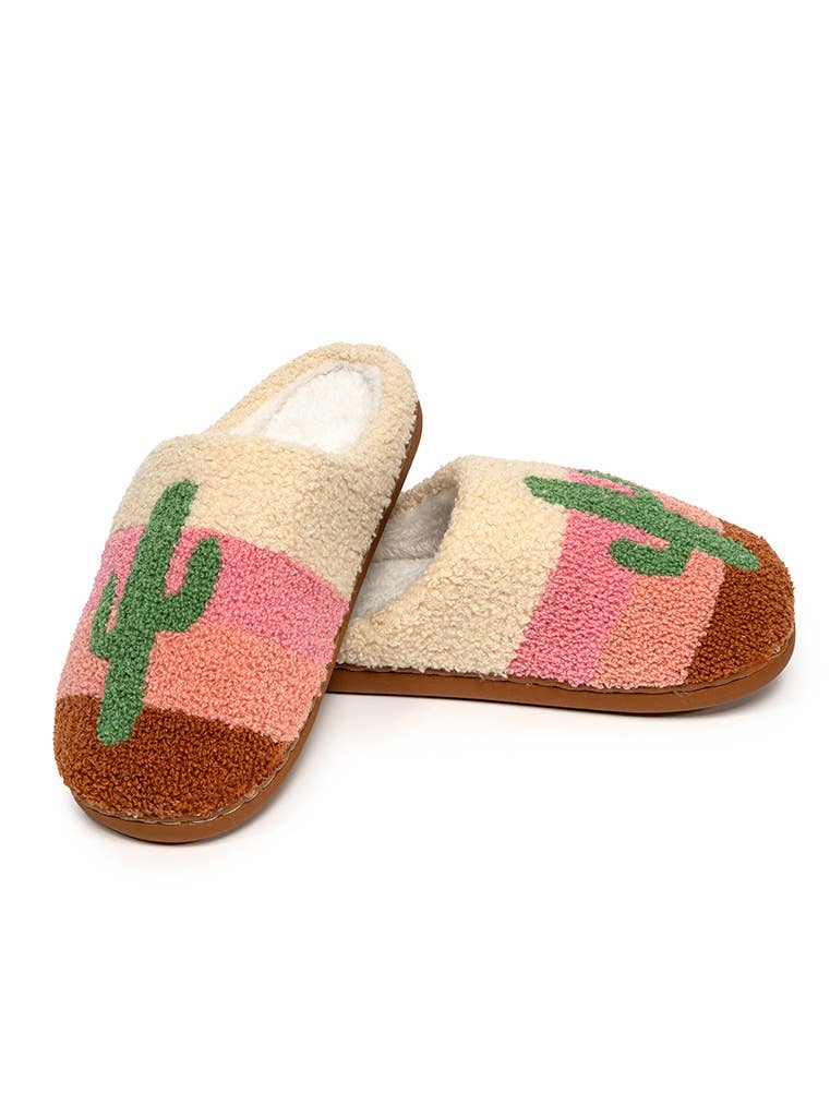 Living Royal - Wholesale Slippers - Women's - Indoor / Outdoor Slippers - Cactus in a Desert Scene1