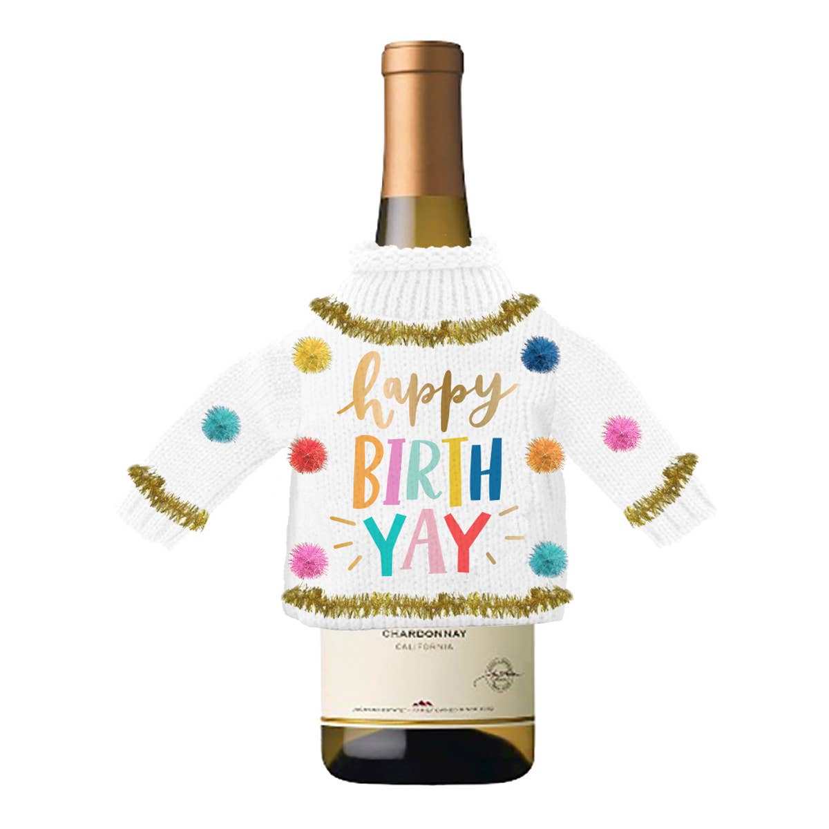 soiree-sisters – wholesale Wine gift bag – Funny Wine Bottle Sweater | Happy BirthYay3
