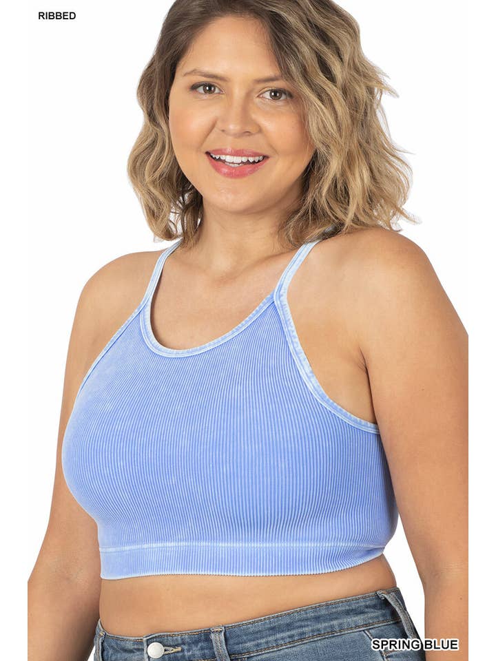 42POPS – Großhandel Tanktop – Damen – .PLUS SIZE Vintage-Waschung Nahtloses Crop-Top20