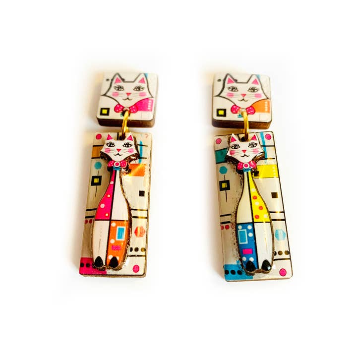 Rosie Rose Parker - Wholesale Dangle Earrings - atomic cat earrings statement earrings novelty jewellery uk8