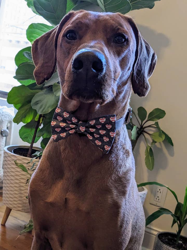 Baseball Heart Bow Tie - Baseball Collection for wholesale by Koa's Ruff Life