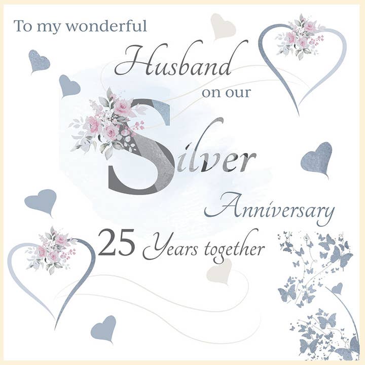 Husband Silver Anniversary for wholesale by Rush Design Ltd
