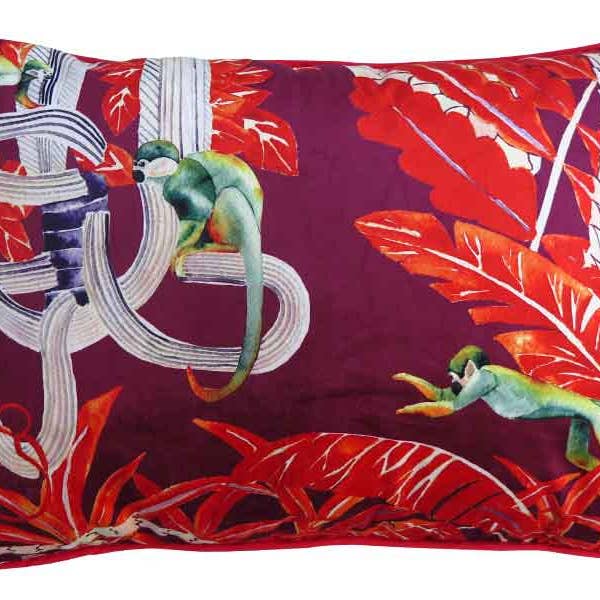 Red Monkey Cushion Cover for wholesale by Ina de saint andeol
