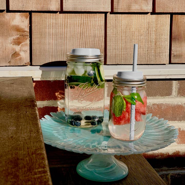 Fox Run Brands - Wholesale Drink lids - Jarware Silicone Drink Lid, Regular Mouth Mason Jar, White2