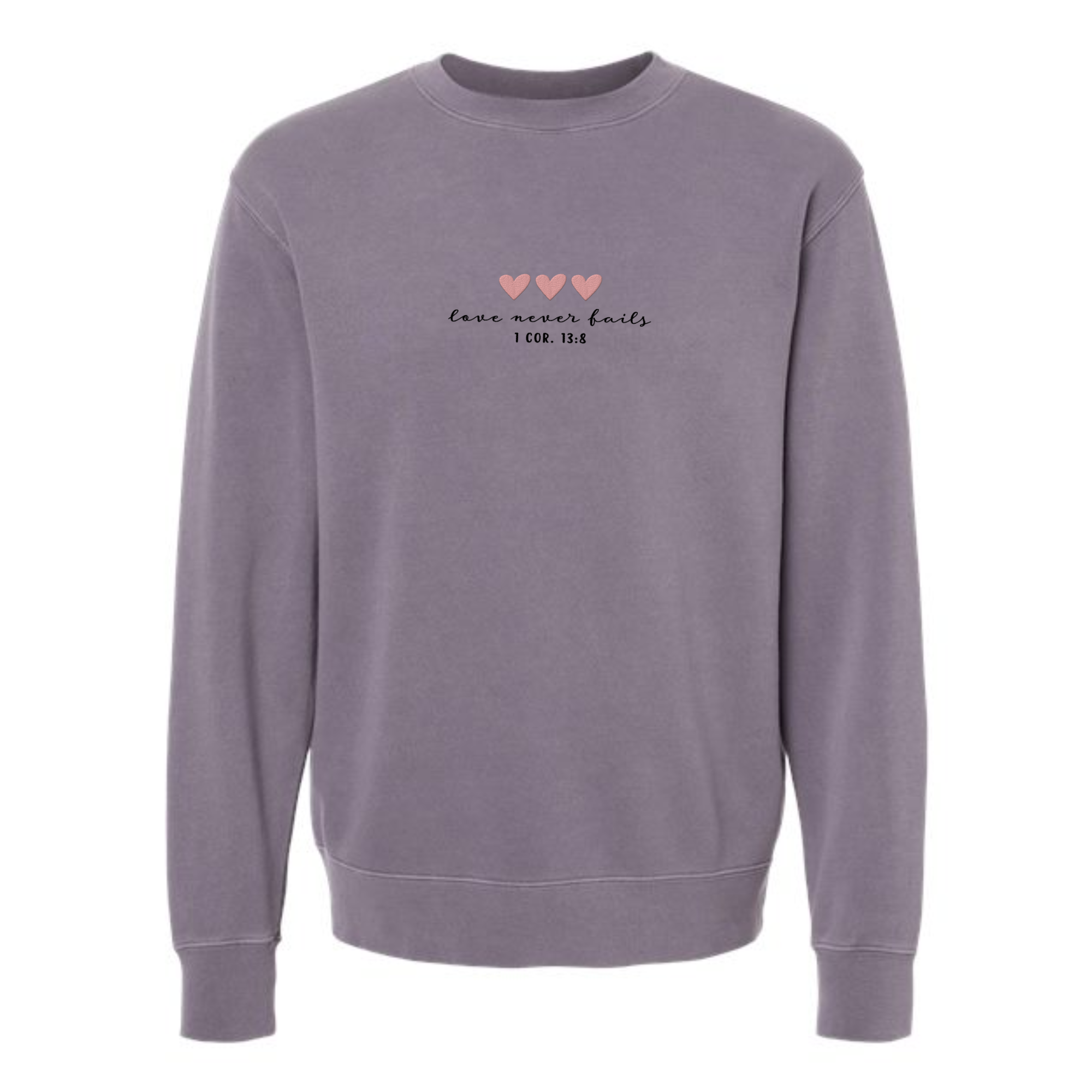 Scripted Pearl - Vente Sweat-shirt à imprimés – femme - Sweat-shirt Love Never Fails avec cœur brodé pour la Saint-Valentin10