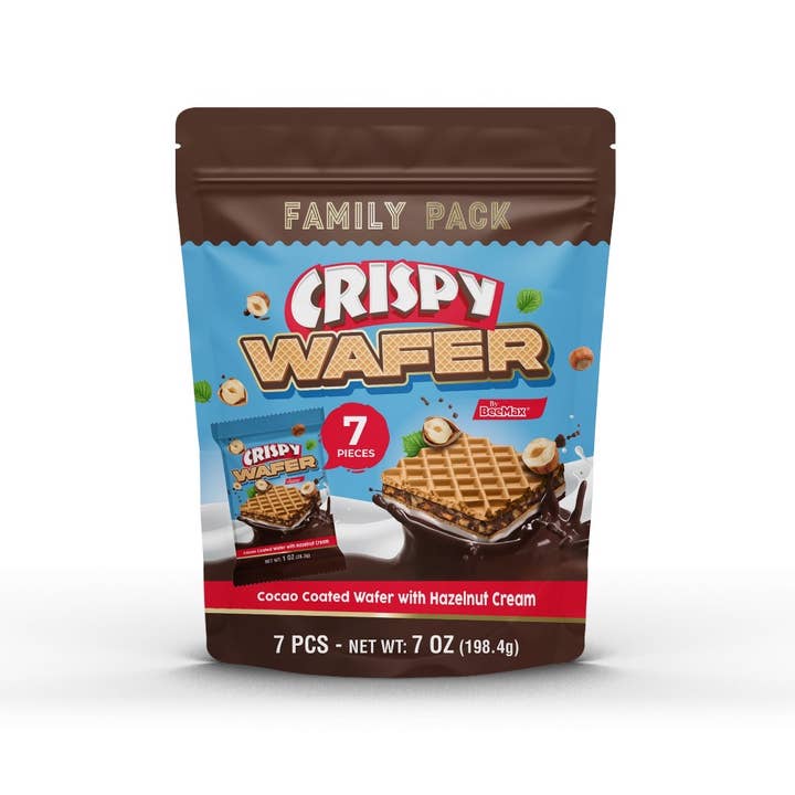 Beemax - Wholesale Chocolate Covered Sweets - Beemax Crispy Wafer 1oz x 7ct Family Pack