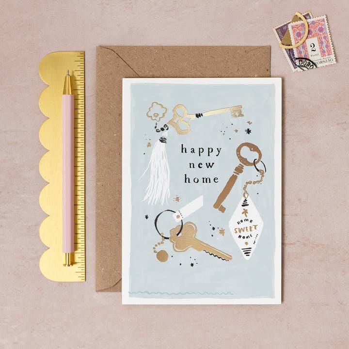 Keys New Home Card | Housewarming Card | New House Card for wholesale by Sister Paper Co.