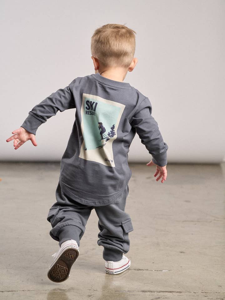 Little Bipsy - Wholesale Shirt - Kids - Long Sleeve Ski Team Tee - Smoke