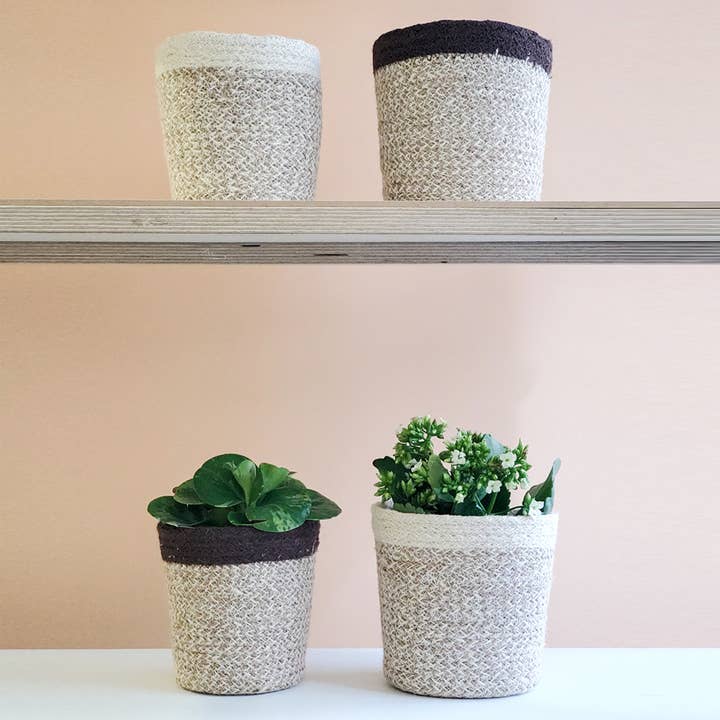 KORISSA - Vente Paniers - Panier de rangement tissé à la main • Panier à plantes Agora - Marron