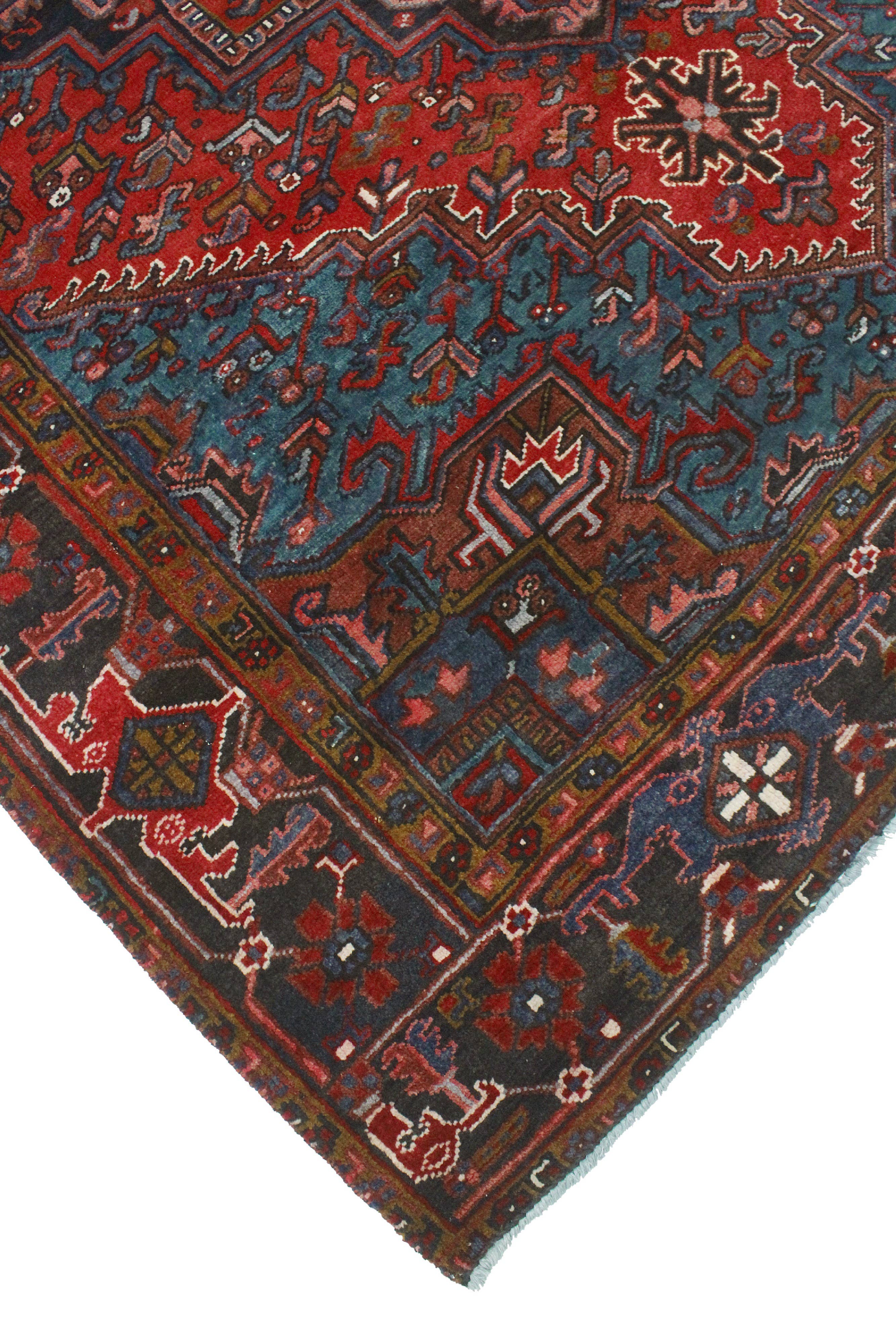 Noori Rug - Vente Tapis - Tapis Firuz Rouge/Charbon VTG Fin, 6'7" x 8'9"2