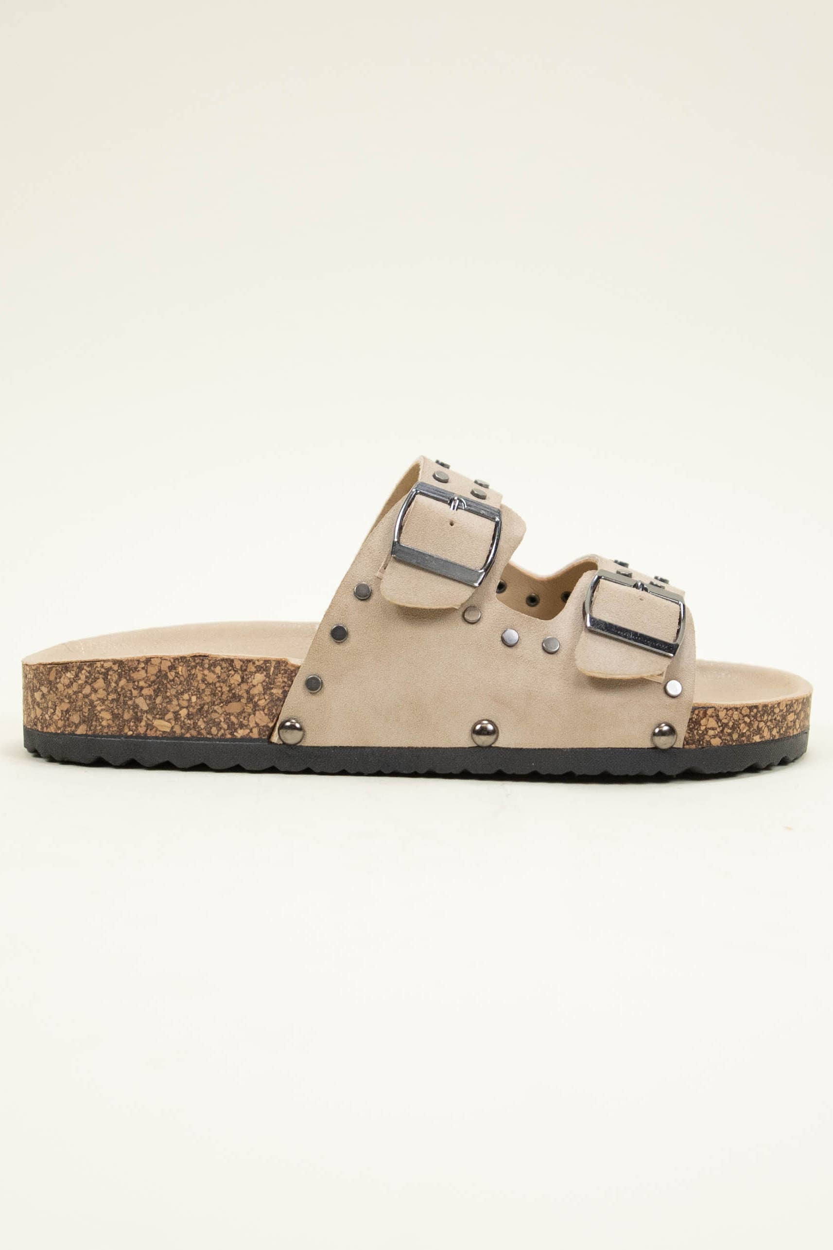CCOCCI - Vendita all'ingrosso Sandali - Donna - Sandalo ciabatta con doppia fascia, borchie rotonde e suola in sughero Birkenstock6