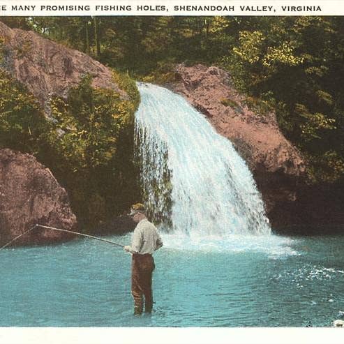 Art Print VA-26 Fishing in the Shenandoah Valley for wholesale by Found Image Press