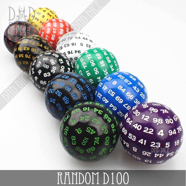 DNDDICE.COM - Wholesale Dice - 50mm D100 (Random Color)