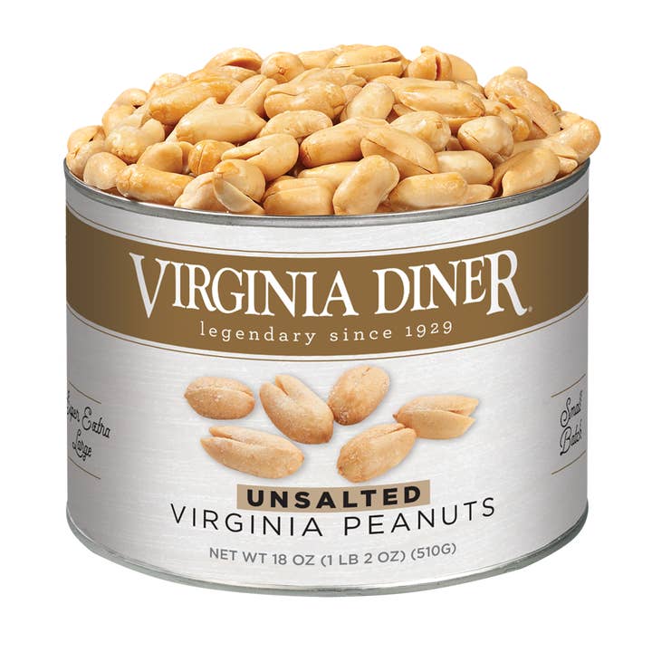 18 oz Unsalted Virginia Peanuts for wholesale by Virginia Diner, Inc.