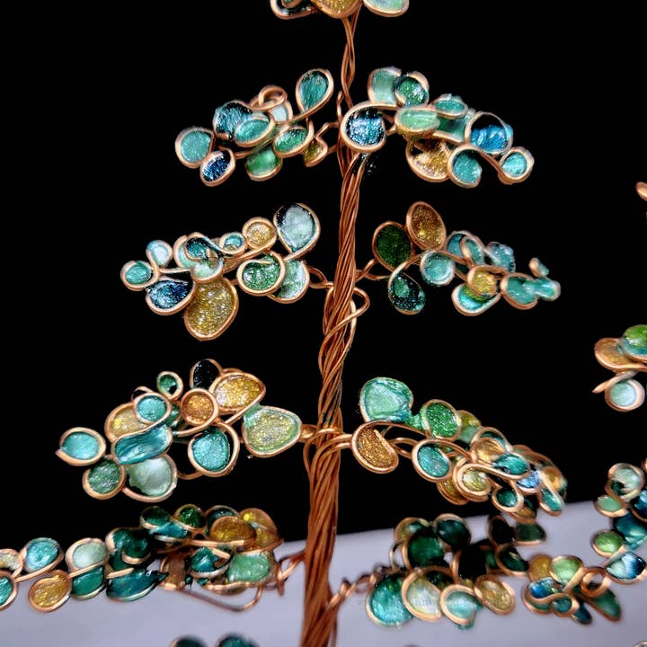 Elysian Workshop - Wholesale Sculpture - Copper Wire Autumn Forest Sculpture on Selenite Crystal3