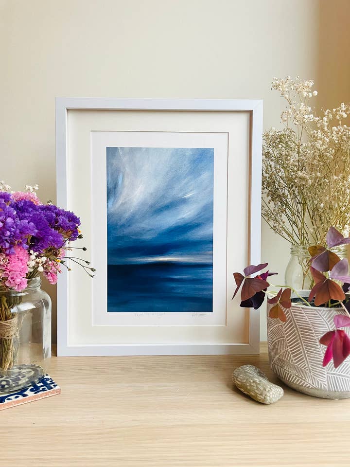 'There Is A Light', A4 Seascape Print for wholesale by Beth Garner