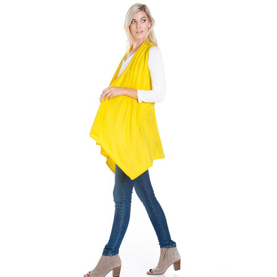 Azules Clothing – Cardigan - Mulher por atacado – Cardigan Duster sem mangas com nervuras e escovado macio17