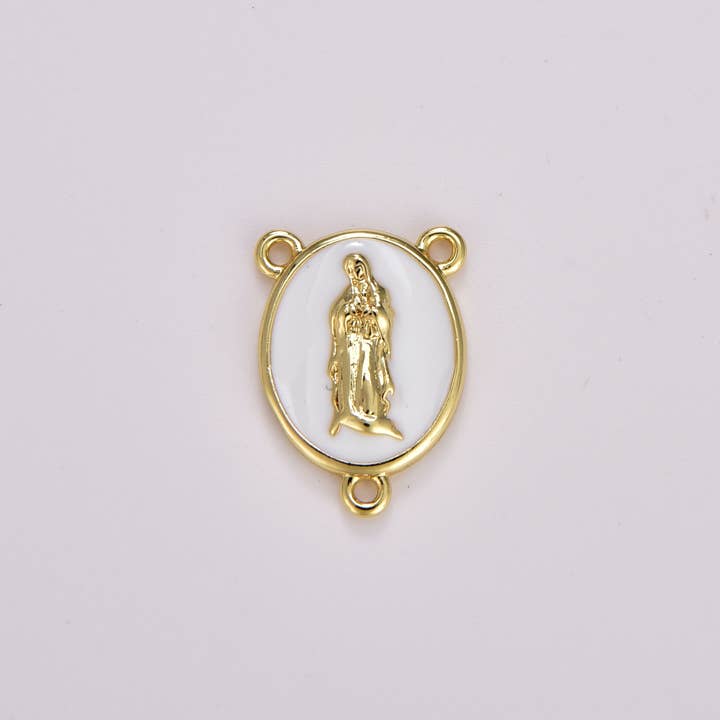Beads Creation - Wholesale Individual Charm/Pendant - Our Lady of Guadalupe Rosary Centerpiece Connector, CN4381