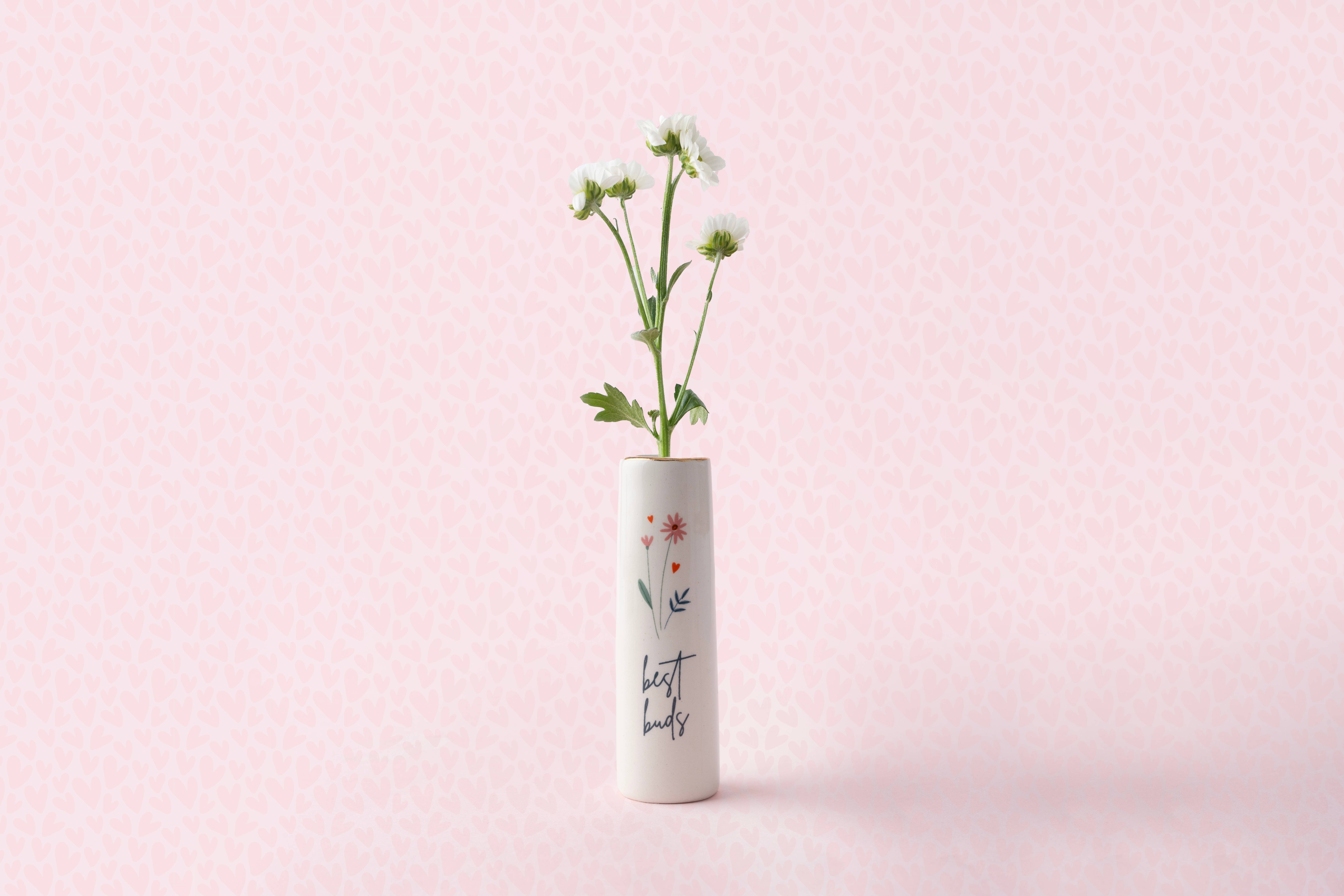 CGB Giftware – Engroshandel Vase – Just Smile 'Best Buds' keramisk knoppevase i gaveæske