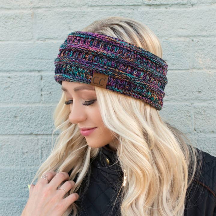 Truly Contagious - Wholesale Fashion Headband - Women's - CC Multi Color Sherpa Lined Women's Headwrap ( HW-826 )13