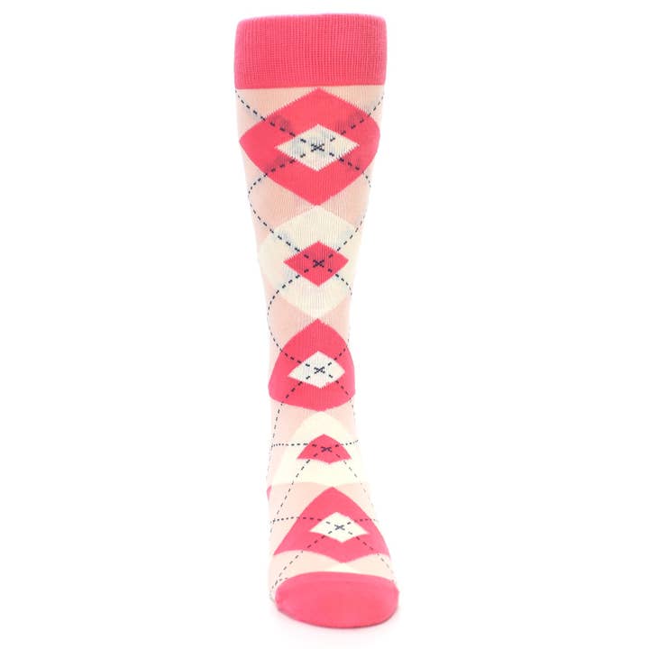 Statement Sockwear - Wholesale Socks - Men's - Guava Bellini Pink Argyle Wedding Groomsmen Mens Dress Socks