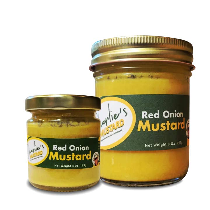 Rødløg Sennep for engroshandel hos Charlie's Mustard, LLC