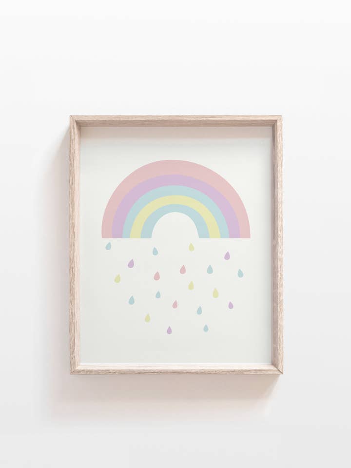 pastel rainbow print, kids decor, montessori, baby nursery for wholesale by The Little Wagon