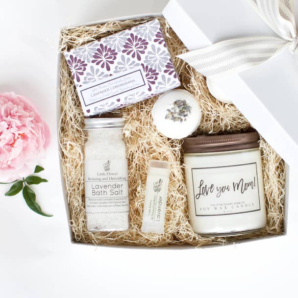 The Little Flower Soap Co – wholesale Bad- och kroppsvårdsset – Lyxig lavendel spa presentlåda