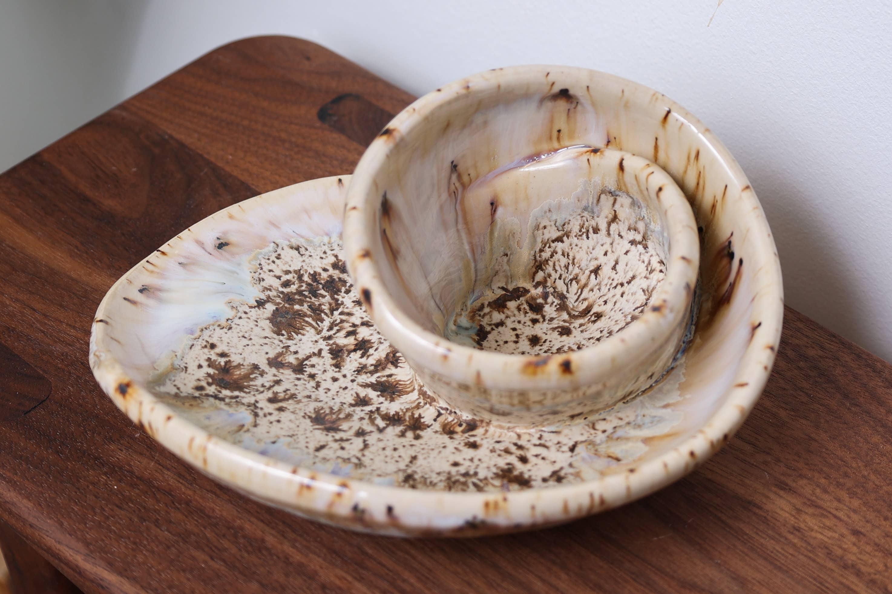 Sawdust and Clay - Wholesale Decorative Plate/Dish/Bowl - Artisan Swirly Bowls- Ceramic Serving Bowls- Assorted Case15