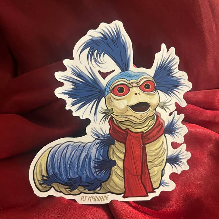 WILLIAM the WORM Waterproof STICKER for wholesale by Castle McQuade