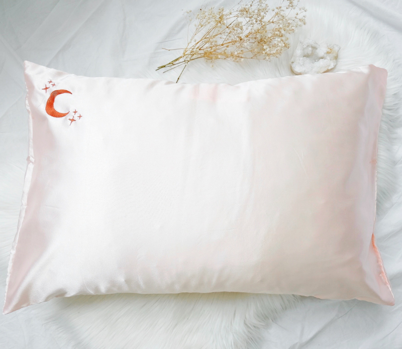 Goddess Provisions - Wholesale Bedding Pillowcase/Sham - Crystal Dreams Pillowcase, Cosmic Sleep Moon Pink Vegan Silk13