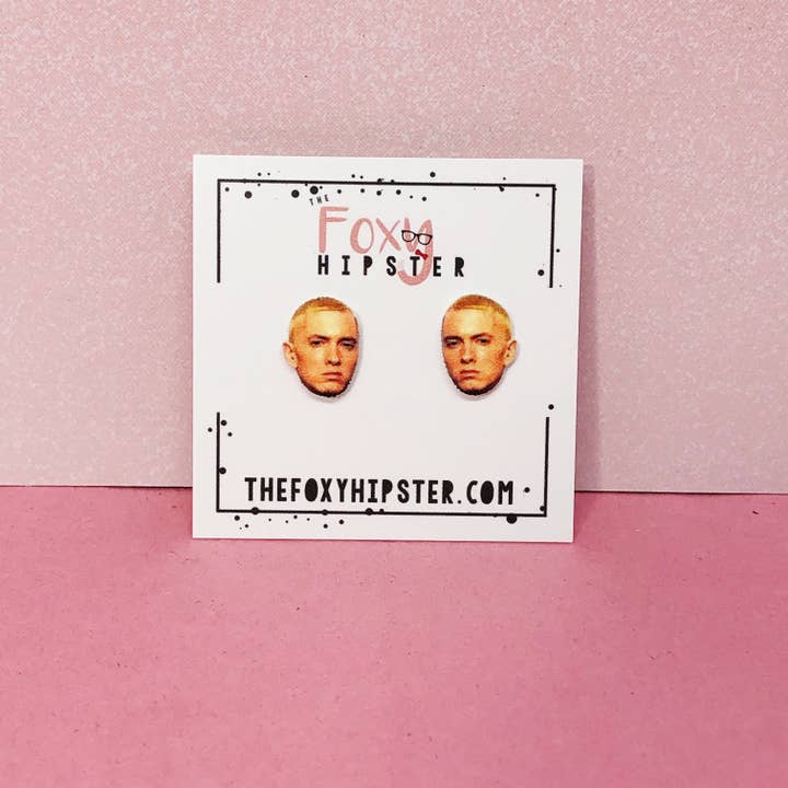 The Foxy Hipster - Wholesale Stud/Post Earrings - Eminem Stud Earrings