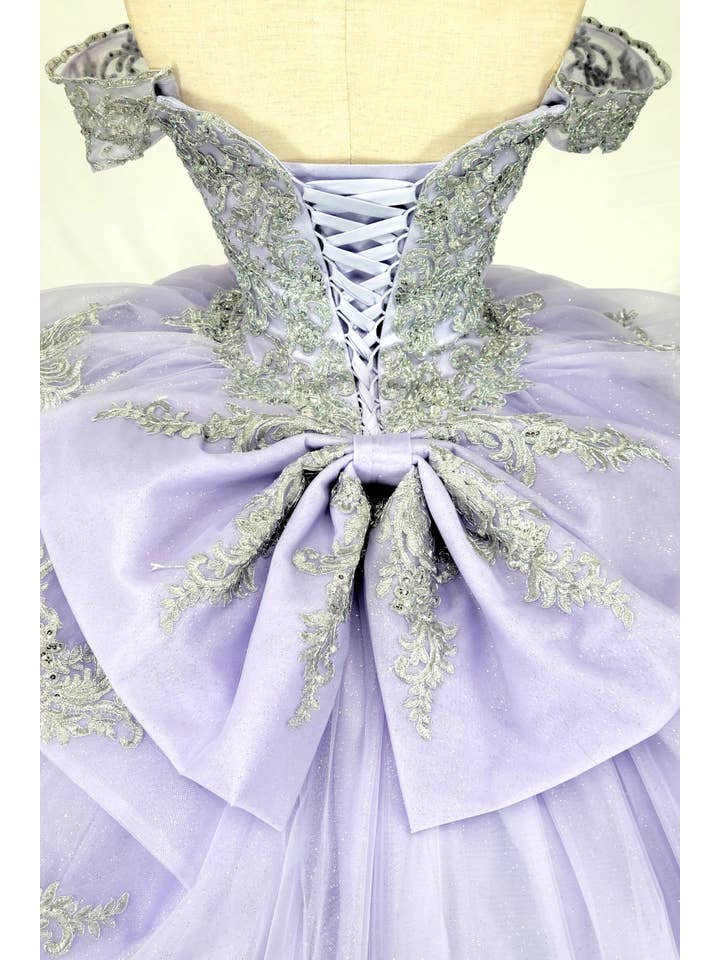 lilac silver Off the shoulder lilac/silver quinceanera dress CHF3123 for wholesale on Faire2