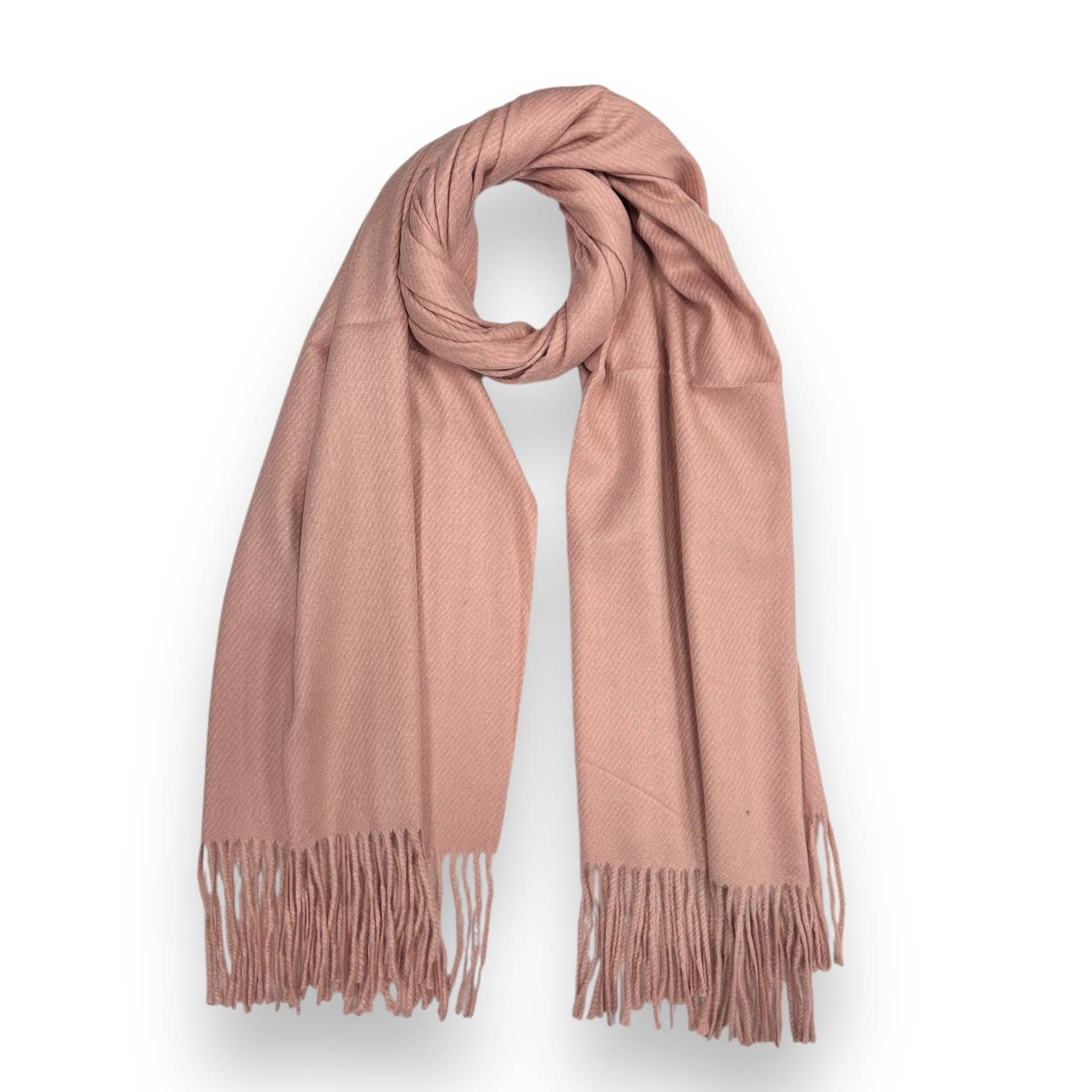 London Scarves – wholesale Scarf – Women's – Plain cashmere mix ribbed winter scarf with tassel22