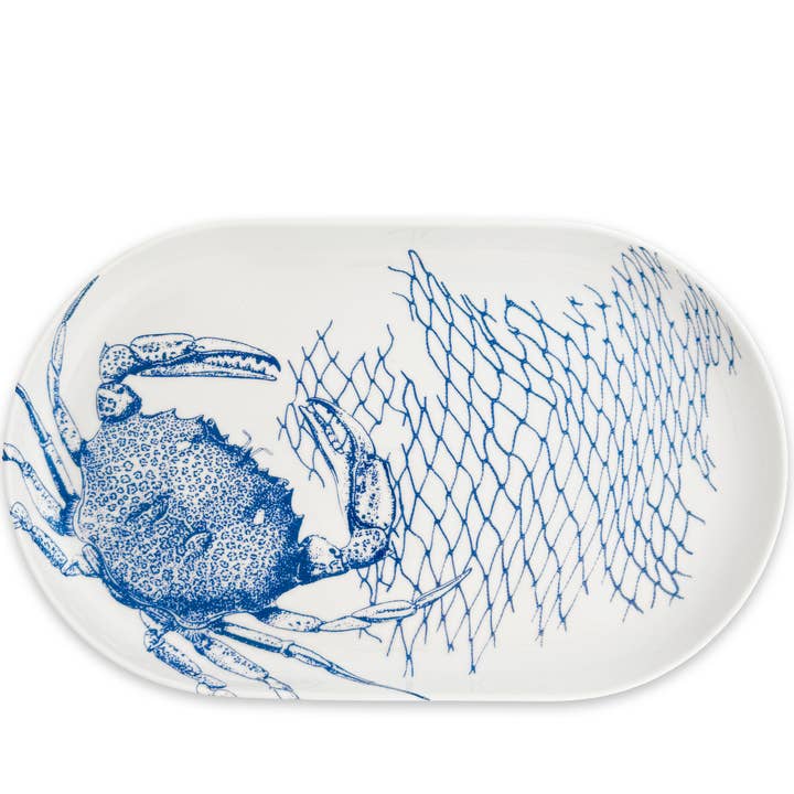 Crab Large Coupe Oval Platter for wholesale by Caskata