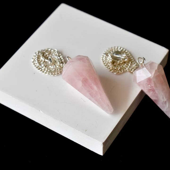Soothing Crystals - Wholesale Spiritual Stone/Crystal - Dowsing Pendulum | Rose Quartz | Faceted Crystal Pendulum5