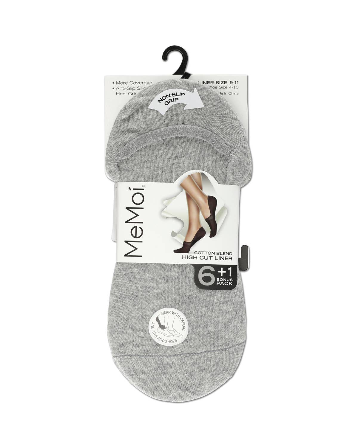 White Gray Black High-Cut Cotton Blend Sneaker Liner 7 Pack for wholesale on Faire1