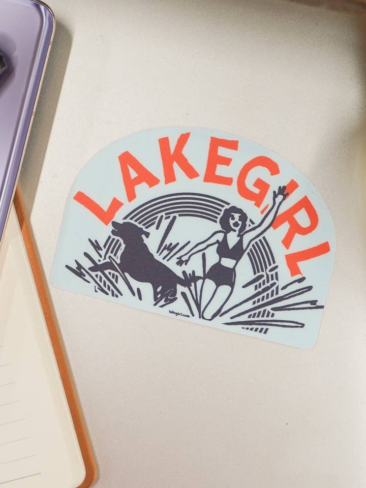 Autocollant Waveson Lakegirl et Chien pour la vente par Lakegirl