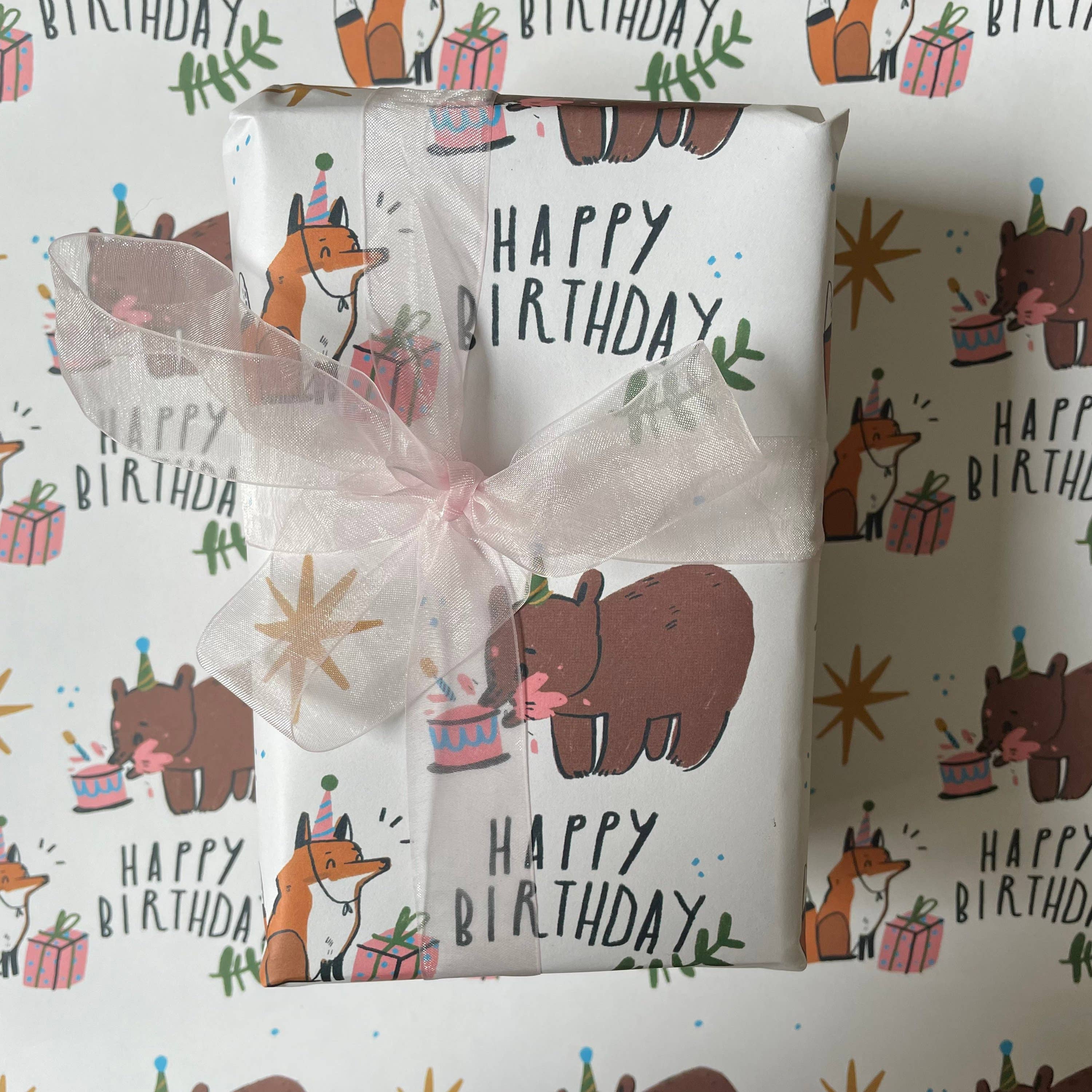 Dick Vincent Illustrations - Wholesale Flat Wrap - Happy Birthday Gift Wrap0
