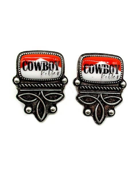 Western Cowboy Killer Boot Stitch Post Earring for wholesale by Snowing West