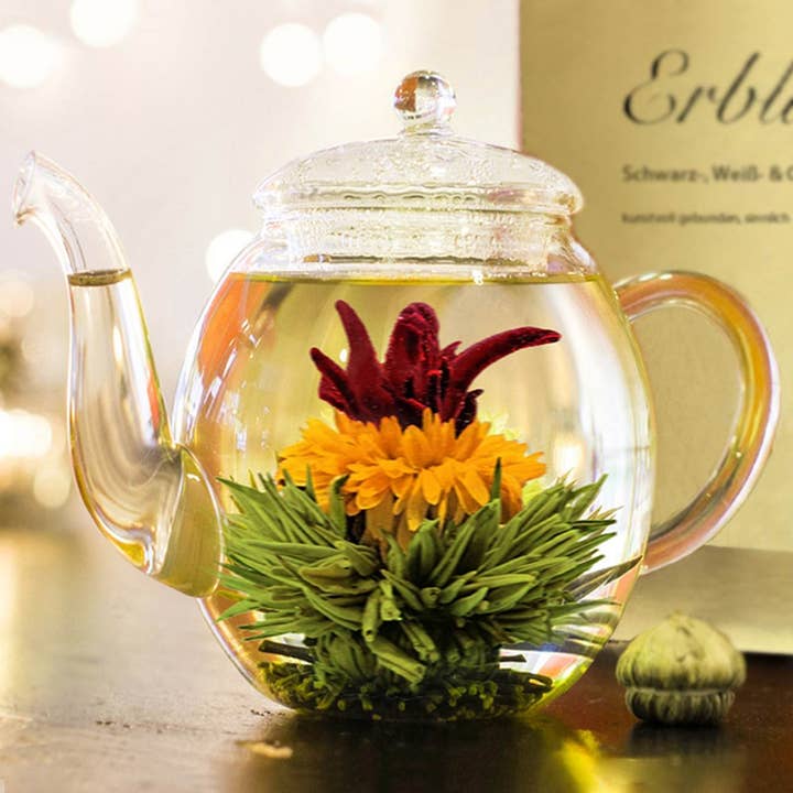 Creano - Wholesale Tea Set - Creano gift set & pot, tea flower white, green, black tea