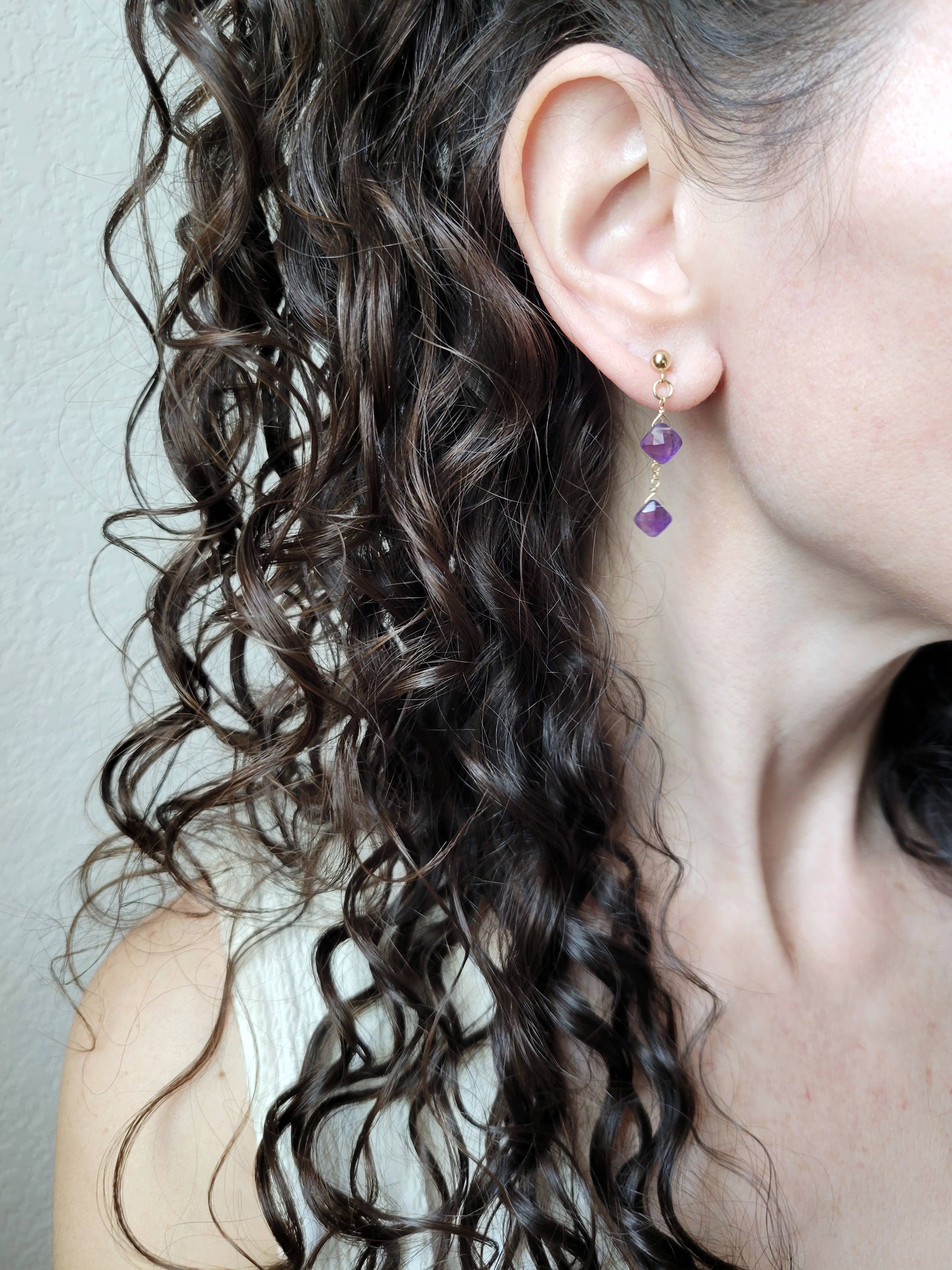 Leo Eleven Jewelry - Wholesale Dangle Earrings - Amethyst Dangle Stud Earrings 6