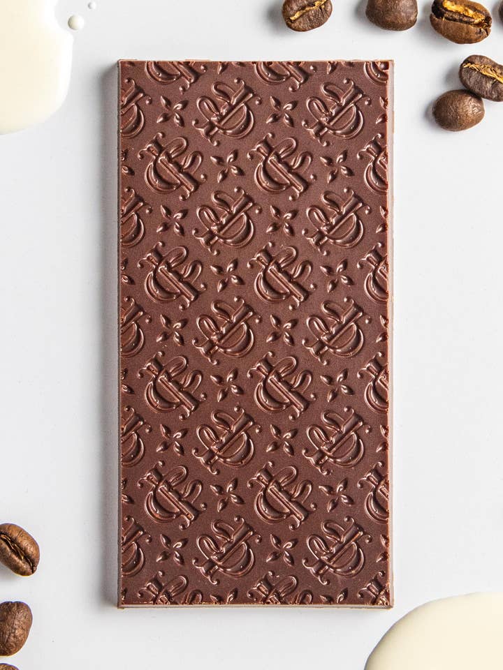 Caffe Latte Oat Milk Chocolate for wholesale by Intrigue Chocolate Co.