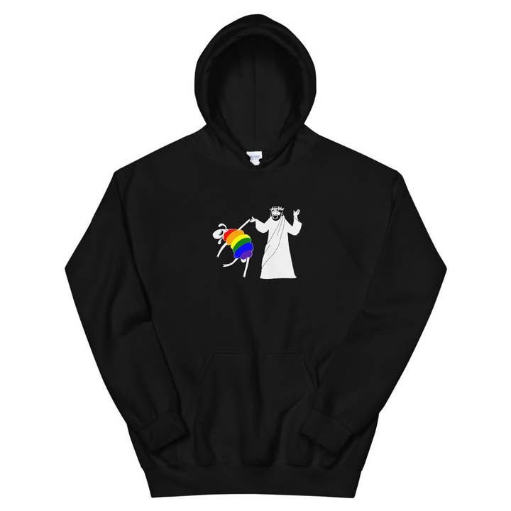 Jesus Dances with the LGBTQ Sheep Unisex Hoodie for wholesale by nakedpastor