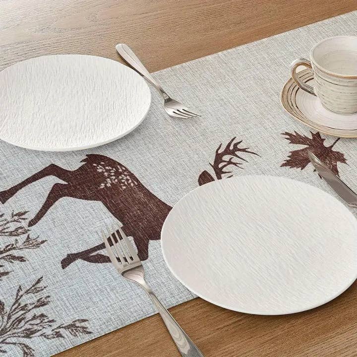 Huis Van Merken - Wholesale Tablecloth - Beige Foliage Tablecloth - Modern Rustic Kitchen Dining Decor1