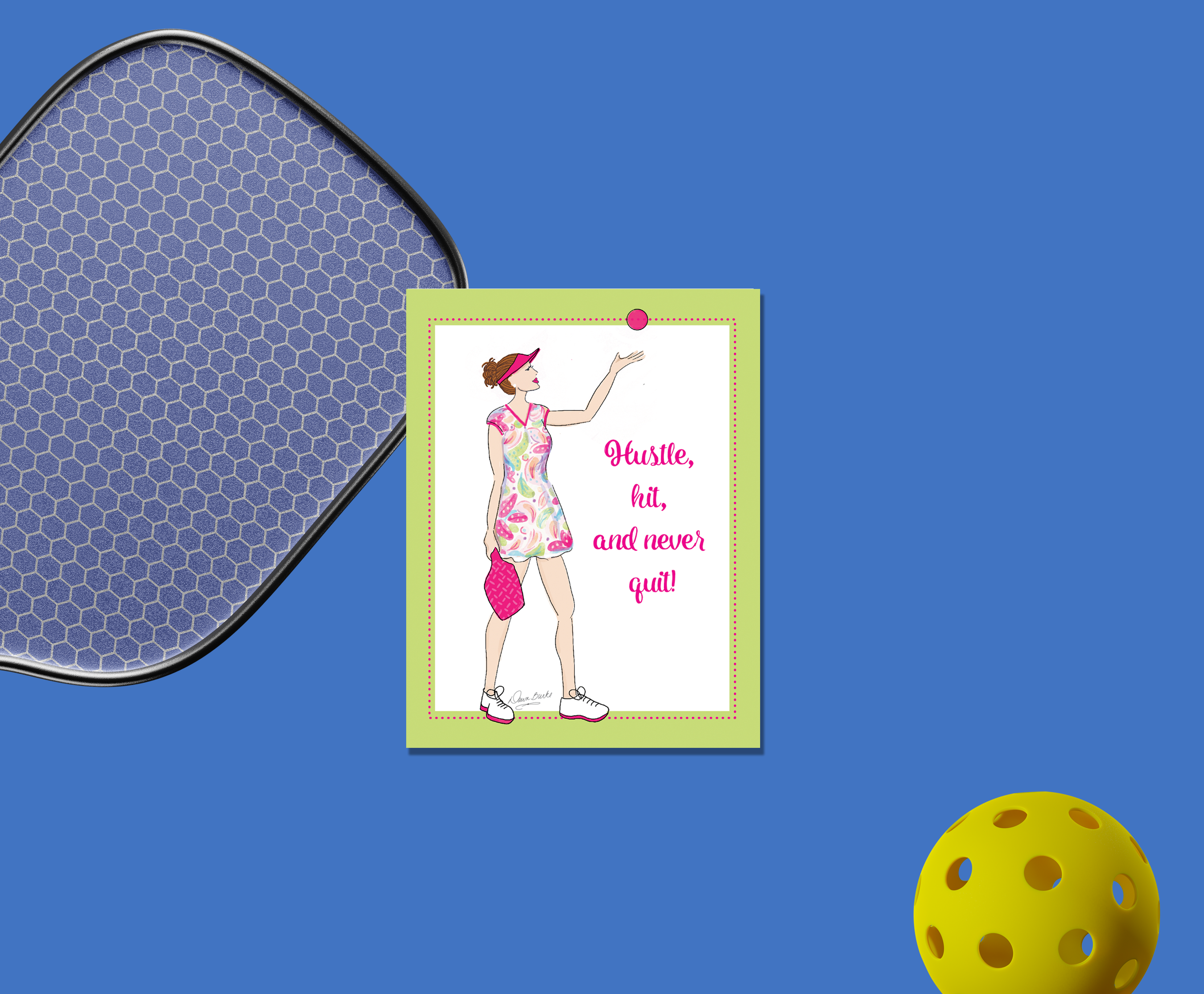 Dawn of Designs - Wholesale Stationery/Notecard Set - Women's Pickleball Boxed Card Set- 4 cards 3